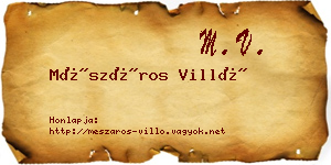 Mészáros Villő névjegykártya
