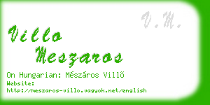 villo meszaros business card