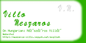 villo meszaros business card